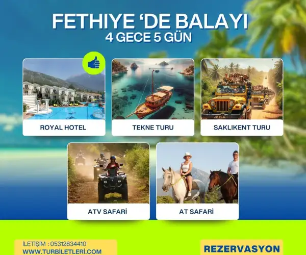 Fethiye 4 Gece 5 Gün Balayı Tatili